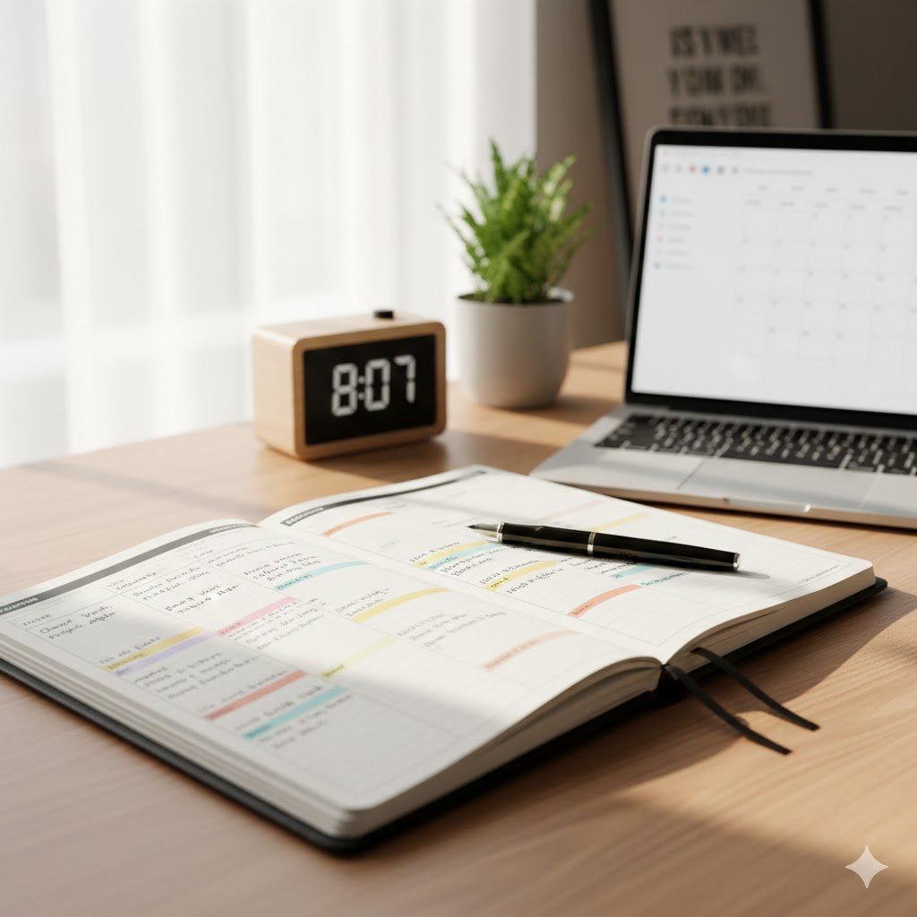 Time blocking method used to improve productivity and task management