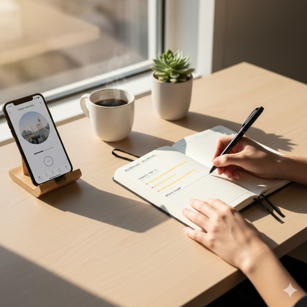 Deep work session with full concentration and zero digital distractions